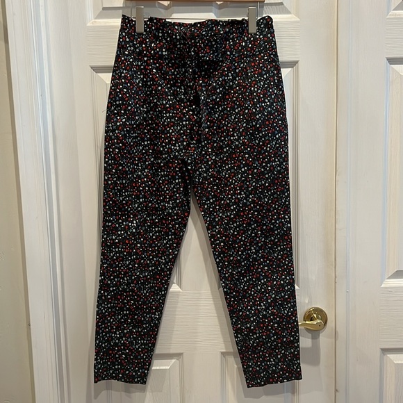 ZARA BASiC Floral Paperbag Belted Ankle Pants - Picture 3 of 10